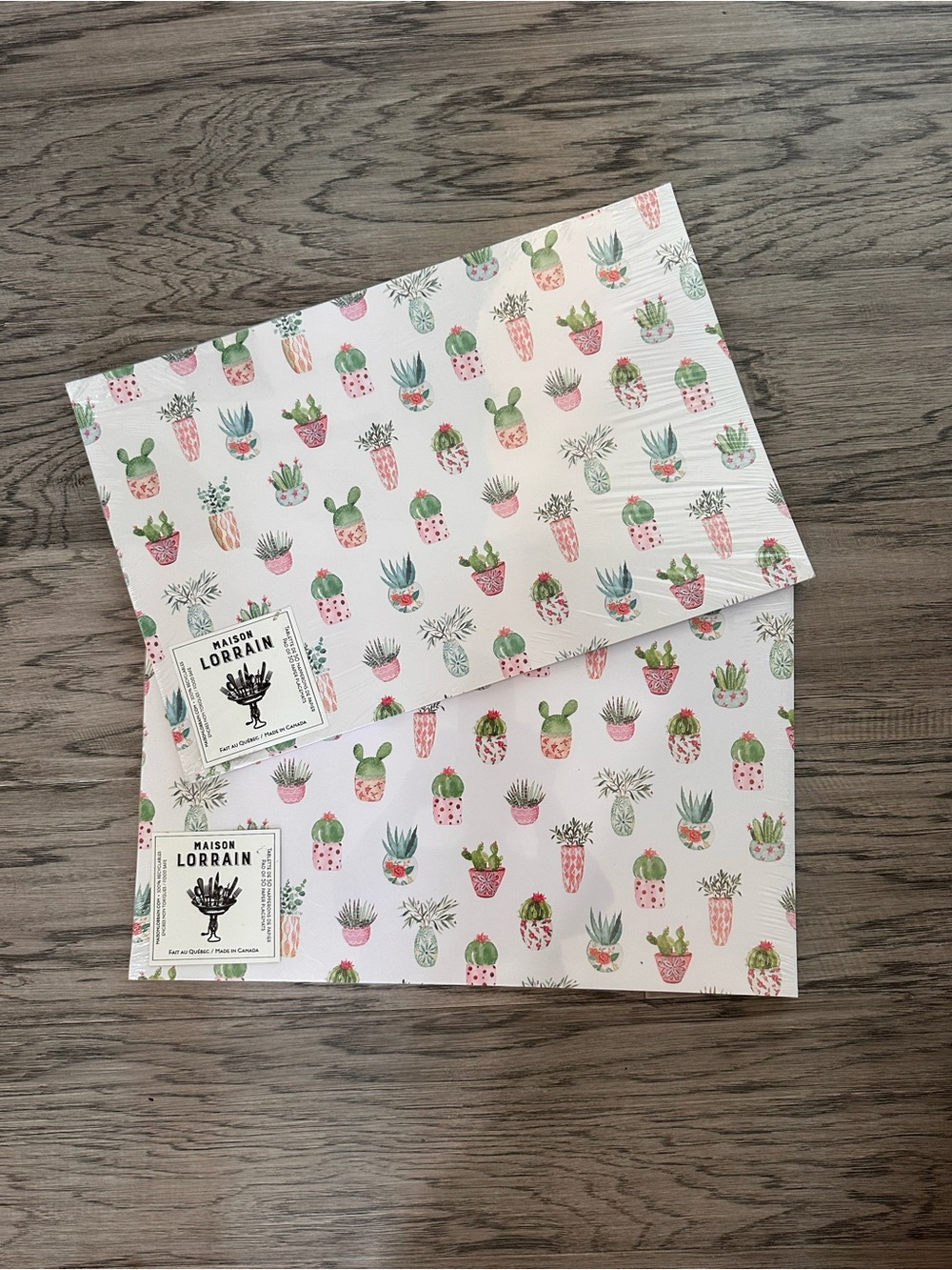 Succulent Pattern paper disposable placemats Pink & Green